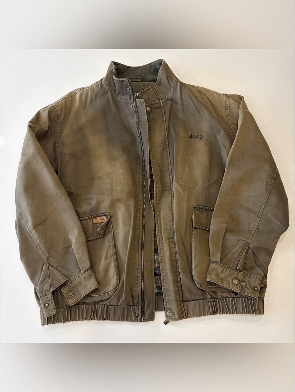 Jeep Size Large Men's Brown Utility Bomber Jacket